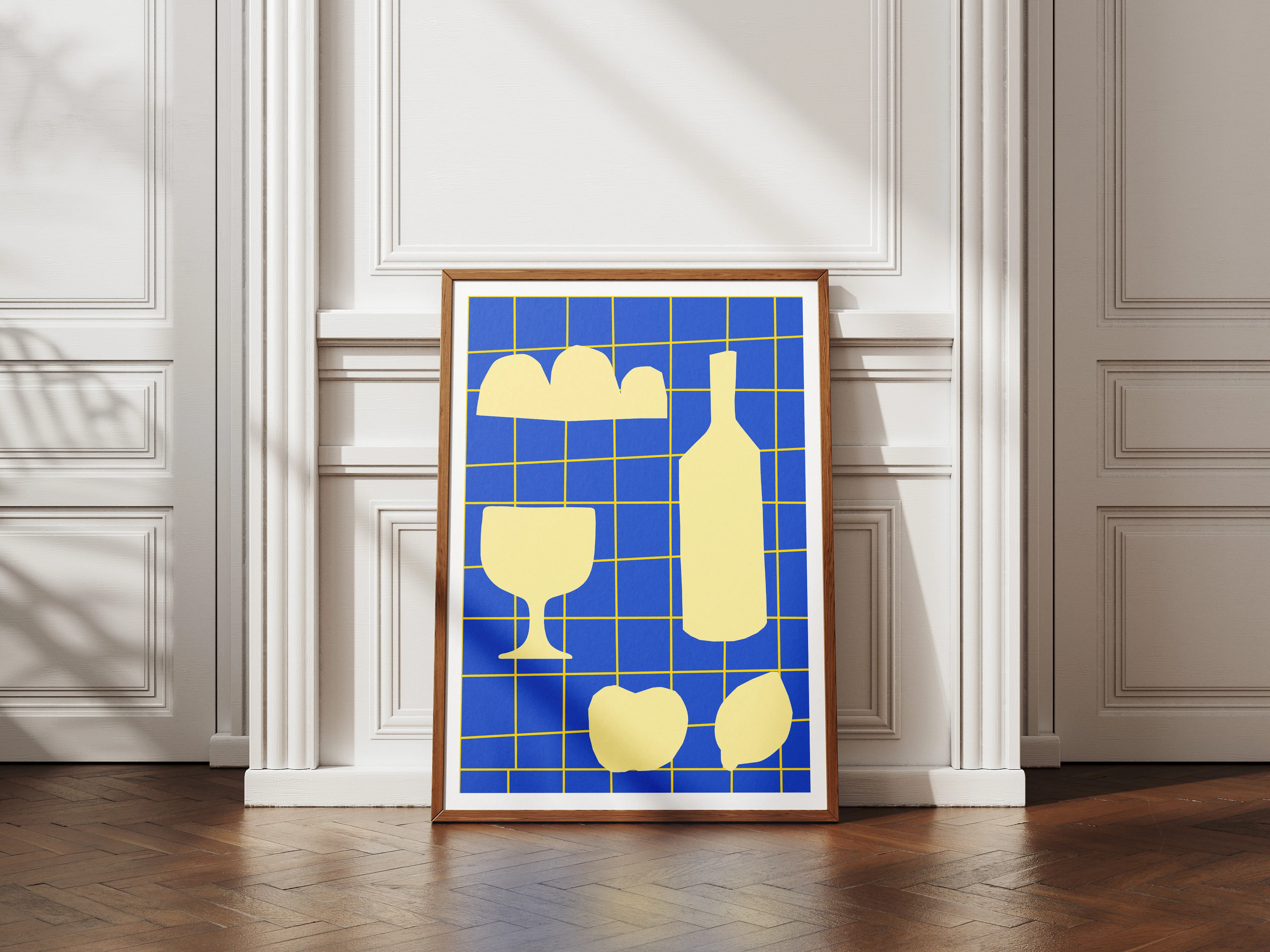 Poster anniversaire 40 ans cadre bois brut chambre adulte